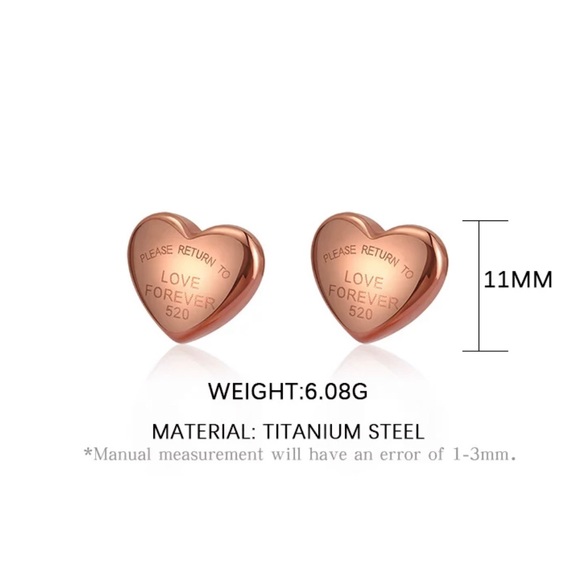 New Tiffany style heart earrings - Picture 2 of 2